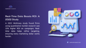 A cartoon figure holding a laptop with charts, giving an OK sign, with text on the cost of guessing in market research from Mainbrain Research.